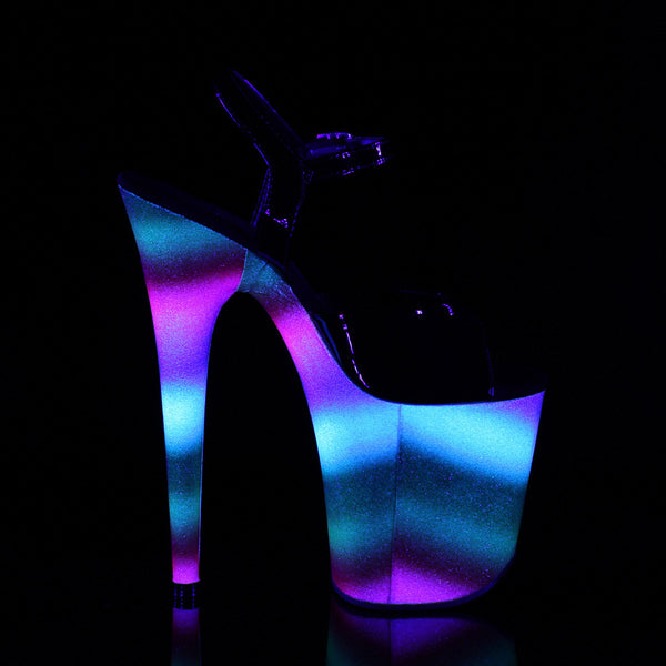 8" Heel, 4" Wrapped PF Ankle Strap Sandal Pleaser  FLAMINGO/809WR