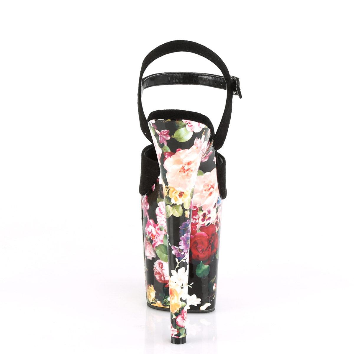 8" Heel, 4" PF Ankle Strap Sandal w/ Flower Print Pleaser Pleaser FLAMINGO/809WR