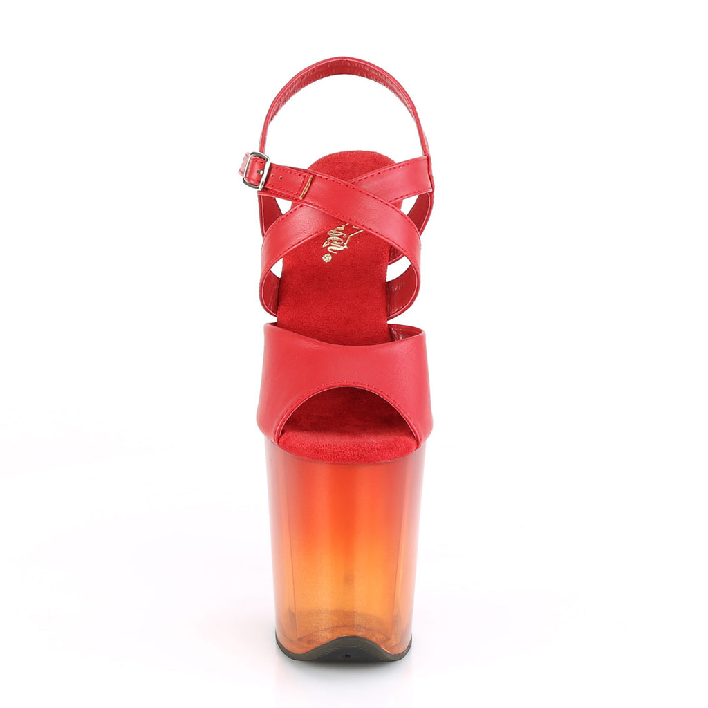 8" Heel, 4" PF Criss-Cross Ankle Strap Sandal Pleaser  FLAMINGO/822T