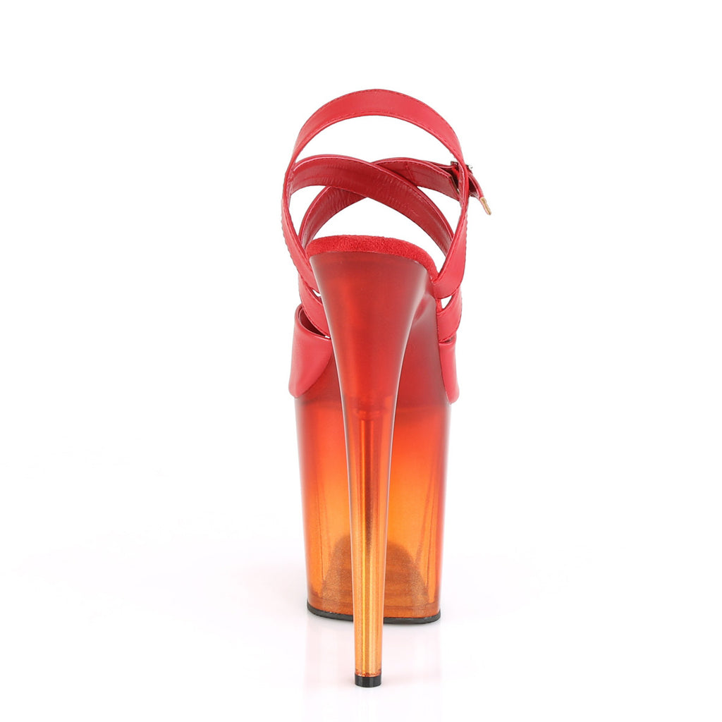 8" Heel, 4" PF Criss-Cross Ankle Strap Sandal Pleaser  FLAMINGO/822T