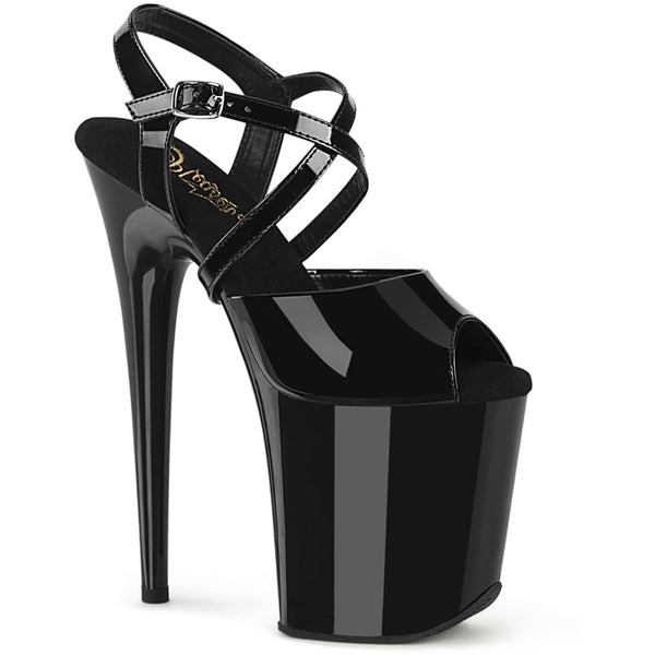 8" Heel, 4" Pf Criss Cross Ankle Strap Sandal Pleaser Pleaser FLAMINGO/824