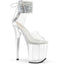 8" Heel, 4" Pf Ankle Cuff Sandal W/Rs, Back Zip Pleaser Pleaser FLAMINGO/824RS/02