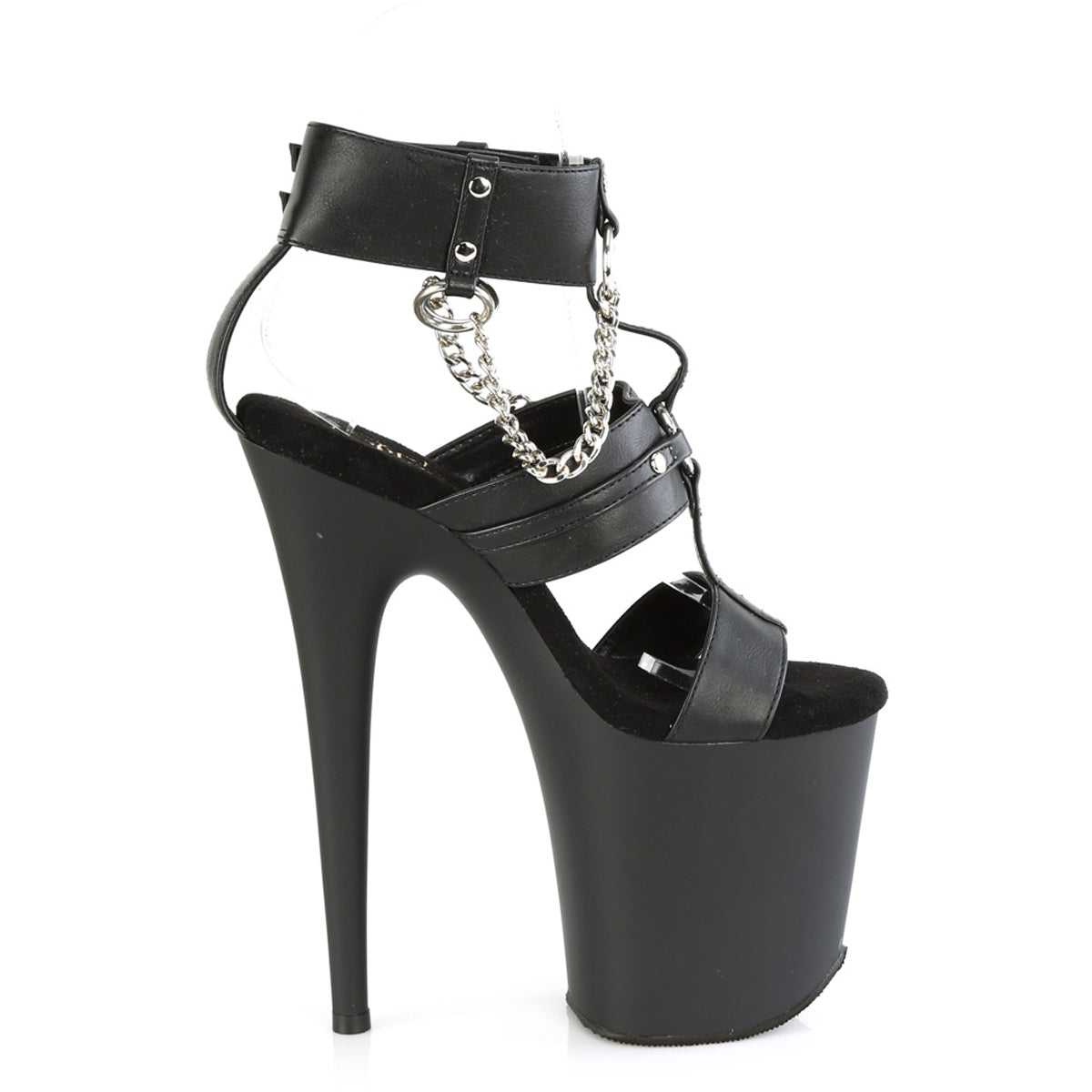 8" Heel, 4" Pf 3 Band T-Strap Ankle Strap Sandal Pleaser Pleaser FLAMINGO/861