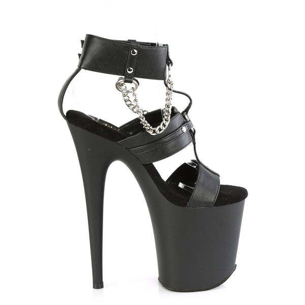 8" Heel, 4" Pf 3 Band T-Strap Ankle Strap Sandal Pleaser Pleaser FLAMINGO/861