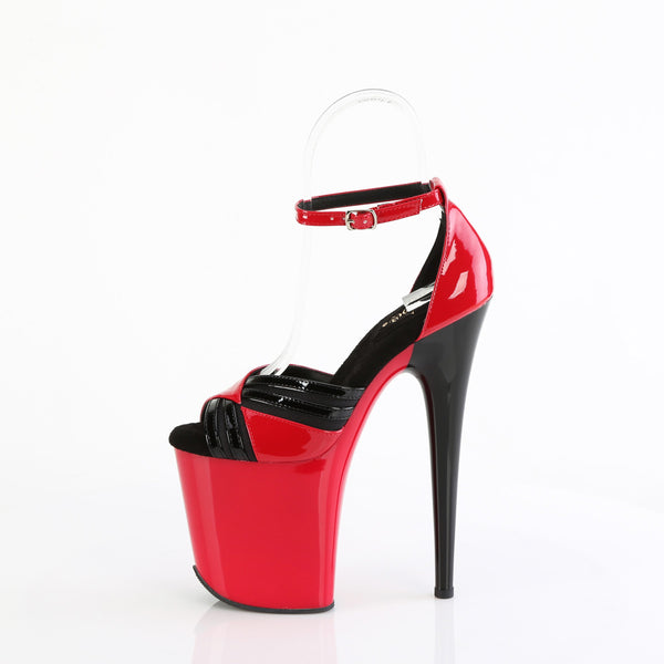 8" Heel, 4" Pf Two Tone Close Back Ankle Strap Sandal Pleaser Pleaser FLAMINGO/884