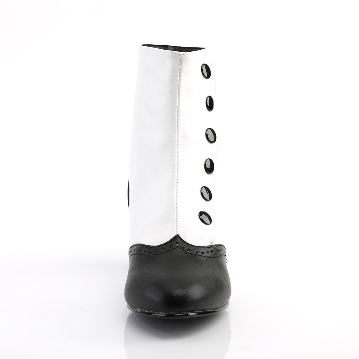 Bordello Flora-1023 Two-Tone Button Snap Spat Ankle Boots with 2" Heel Secondary image