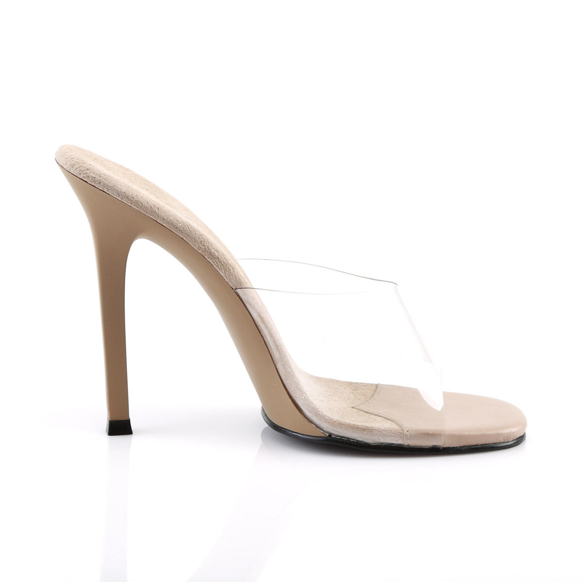 4 1/2" Heel Slide Clr-Nude/Nude Matte Pleaser Fabulicious GALA/01