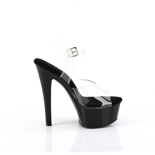 6" Heel, 1 3/4" Pf Comfort Width Ankle Strap Sandal Pleaser Pleaser GLEAM/608