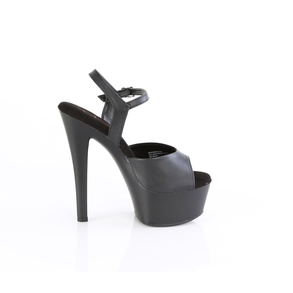 6" Heel, 1 3/4" Pf Comfort Width Ankle Strap Sandal Pleaser Pleaser GLEAM/609