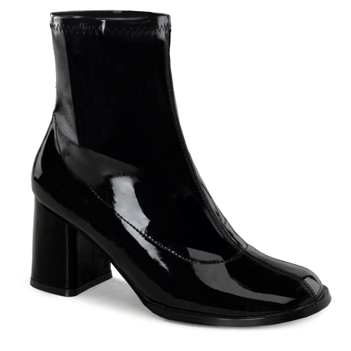 3" Block Heel Ankle Gogo Boot, Side Zip Pleaser Funtasma GOGO/150 Main image