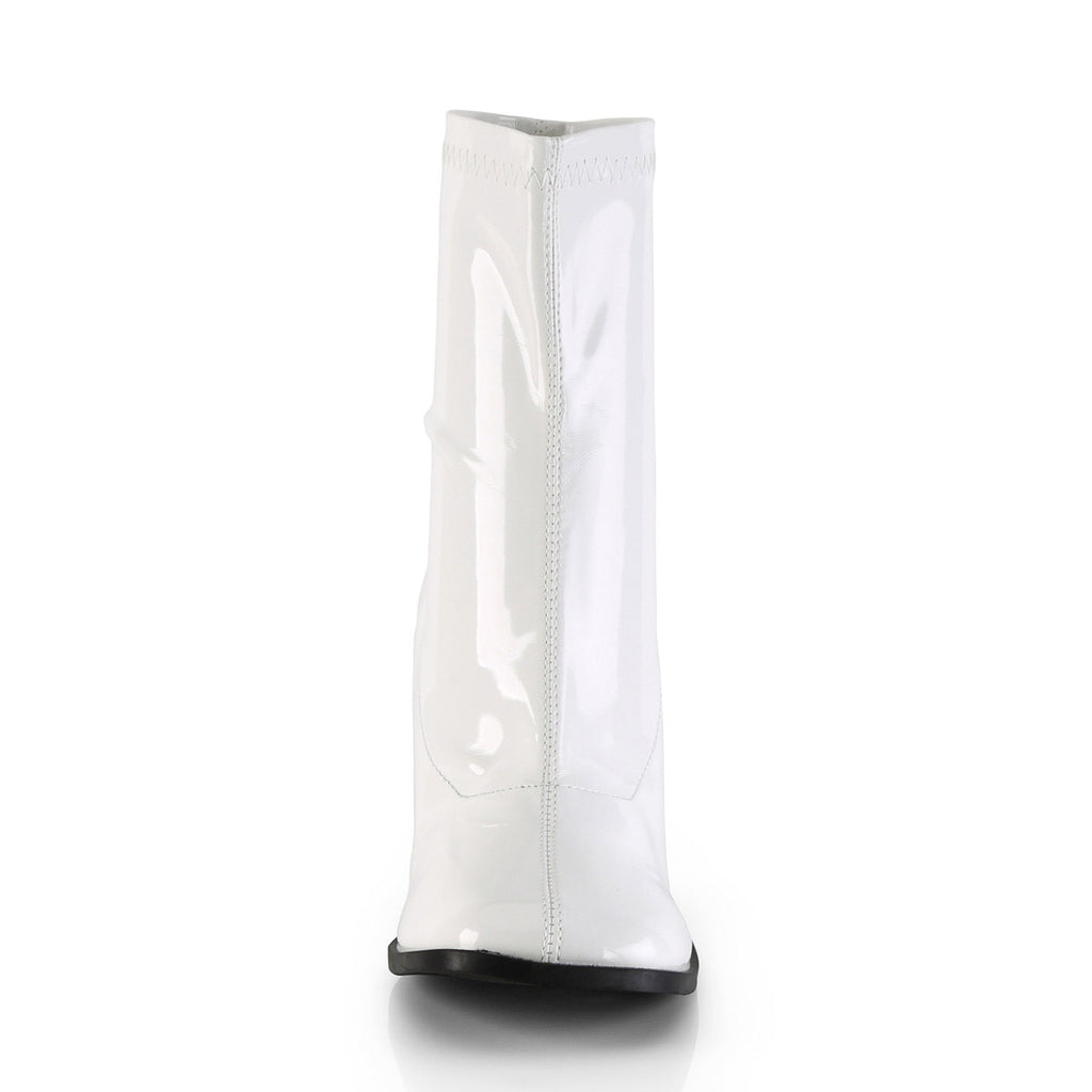 3" Block Heel Ankle Gogo Boot, Side Zip Pleaser Funtasma GOGO/150