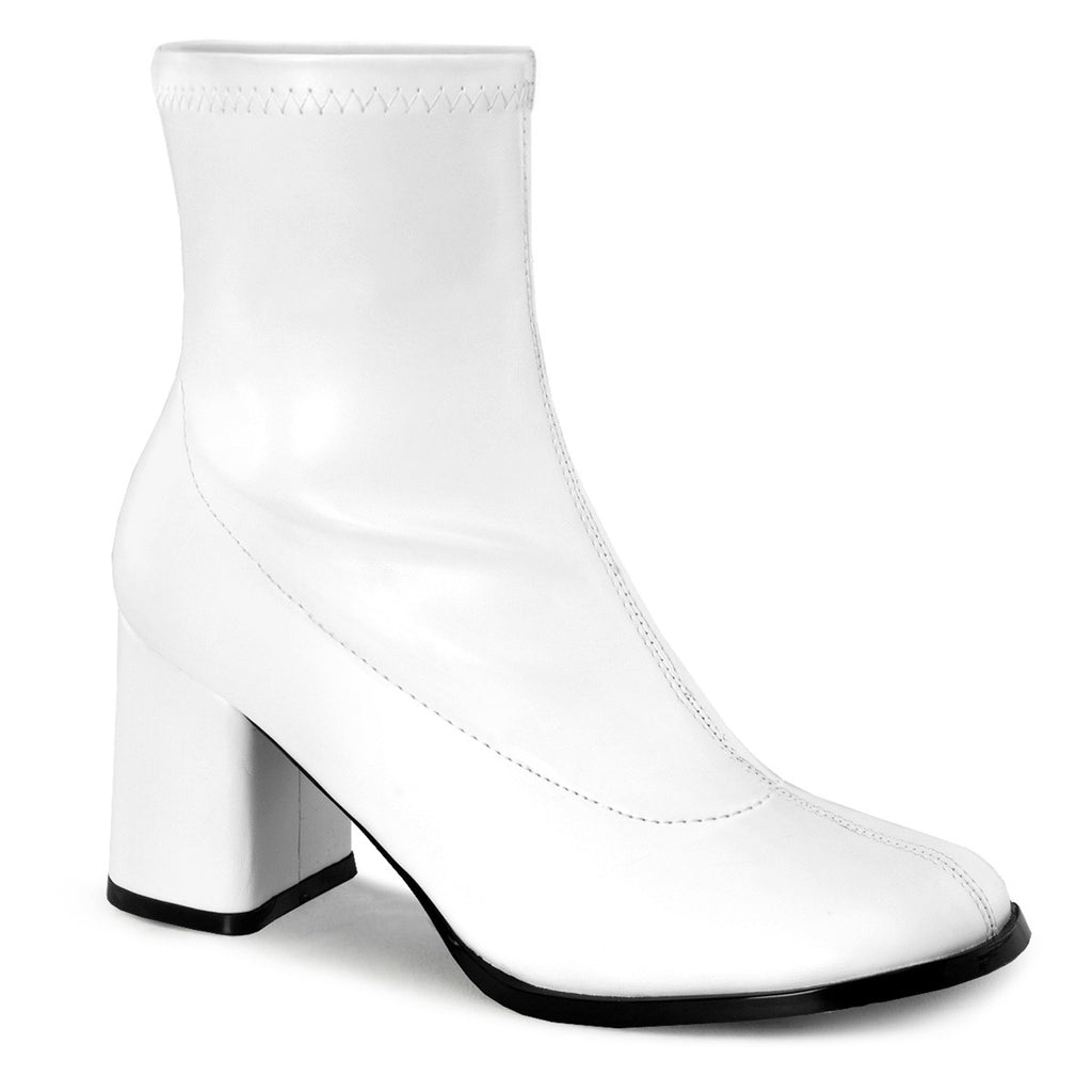 3" Block Heel Ankle Gogo Boot, Side Zip Pleaser Funtasma GOGO/150