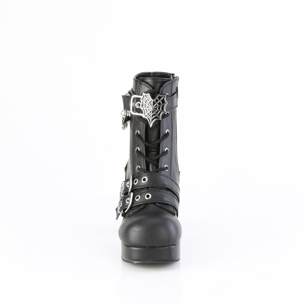 3 3/4" Heel, 1 1/4" Pf Lace-Up  Mid-Calf Boot, Inside Zip Pleaser Demonia GOTHIKA/66