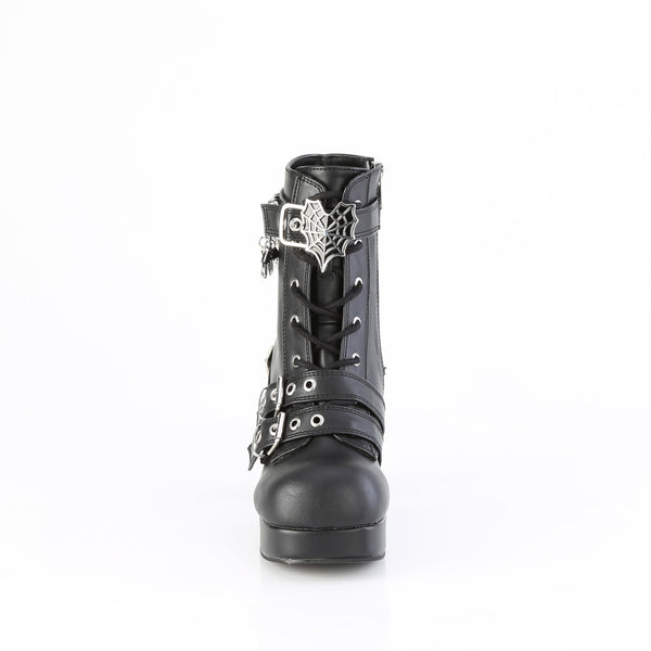 3 3/4" Heel, 1 1/4" Pf Lace-Up  Mid-Calf Boot, Inside Zip Pleaser Demonia GOTHIKA/66