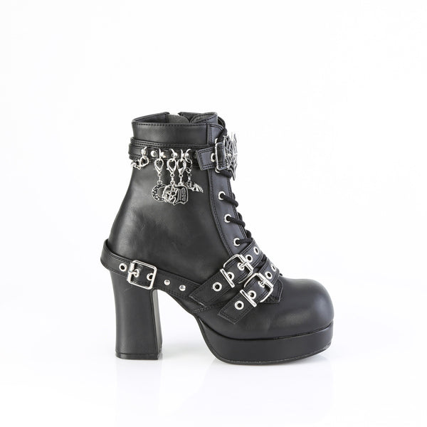 3 3/4" Heel, 1 1/4" Pf Lace-Up  Mid-Calf Boot, Inside Zip Pleaser Demonia GOTHIKA/66