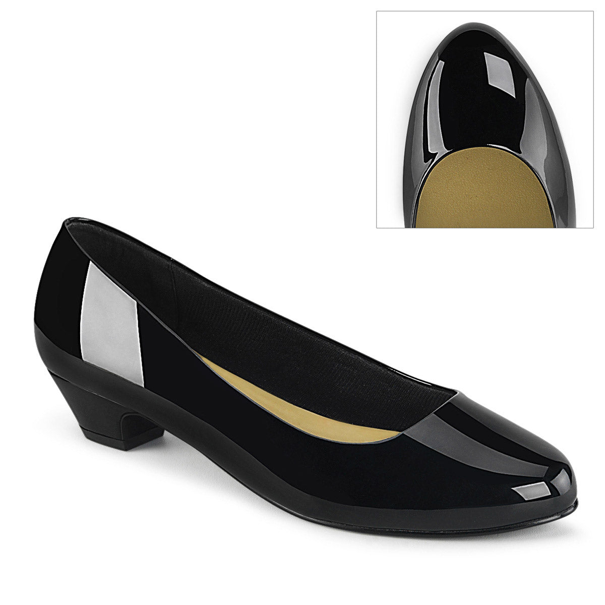 1 1/4" Block Heel Classic Pump Pleaser Pink Label GWEN/01