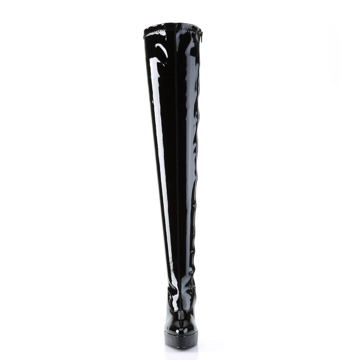 Devious D-Ring Corset Lace Up Back Platform Stiletto Thigh High Boots for Women Secondary image