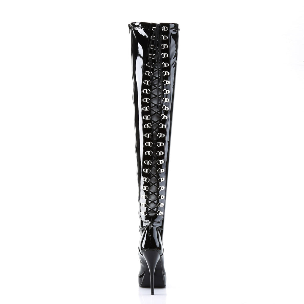 D-Ring Corset Lace Up Back Platform Stiletto Thigh High Boots Shoes Pleaser Devious INDULGE/3063