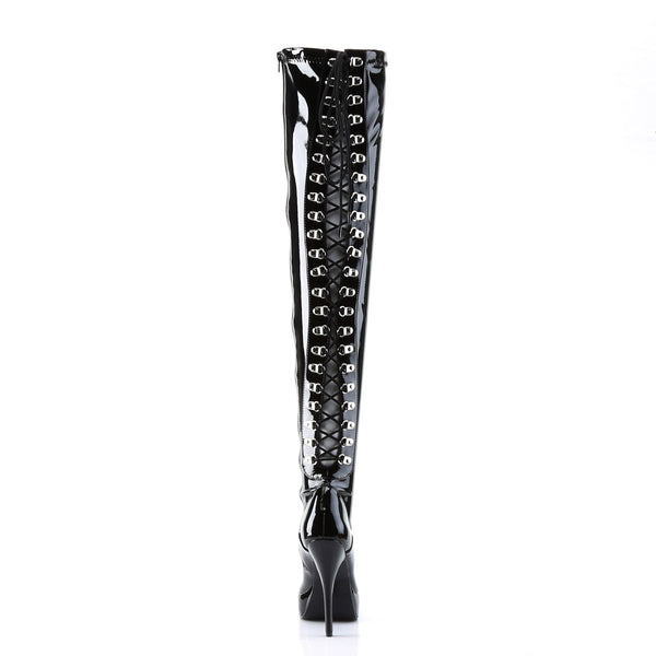 D-Ring Corset Lace Up Back Platform Stiletto Thigh High Boots Shoes Pleaser Devious INDULGE/3063