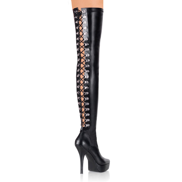 D-Ring Corset Lace Up Back Platform Stiletto Thigh High Boots Shoes Pleaser Devious INDULGE/3063