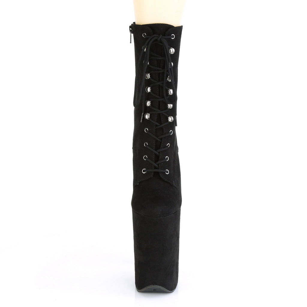 9" Heel, 5 1/4" Pf Lace-up Front Ankle Boot, Side Zip Pleaser Pleaser INFINITY/1020FS