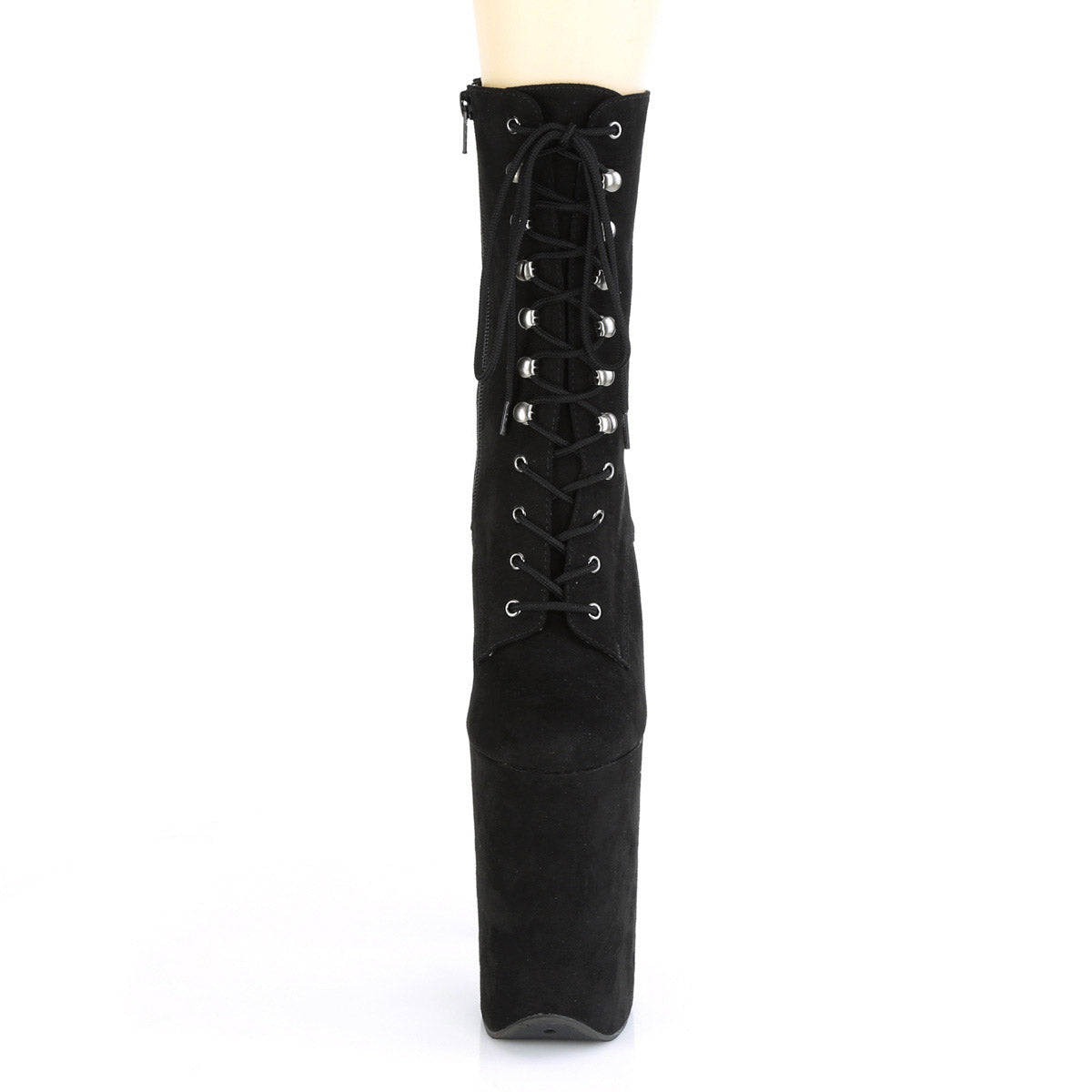 9" Heel, 5 1/4" Pf Lace-up Front Ankle Boot, Side Zip Pleaser Pleaser INFINITY/1020FS