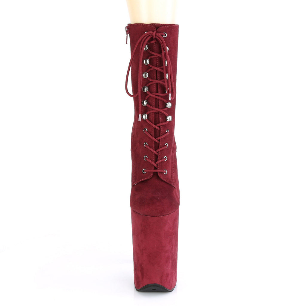 9" Heel, 5 1/4" Pf Lace-up Front Ankle Boot, Side Zip Pleaser  INFINITY/1020FS