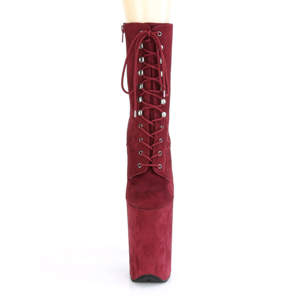 9" Heel, 5 1/4" Pf Lace-up Front Ankle Boot, Side Zip Pleaser  INFINITY/1020FS
