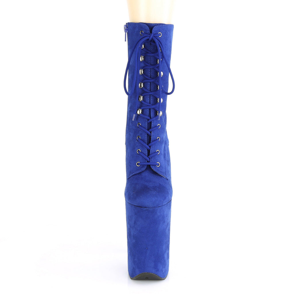 9" Heel, 5 1/4" Pf Lace-up Front Ankle Boot, Side Zip Pleaser  INFINITY/1020FS