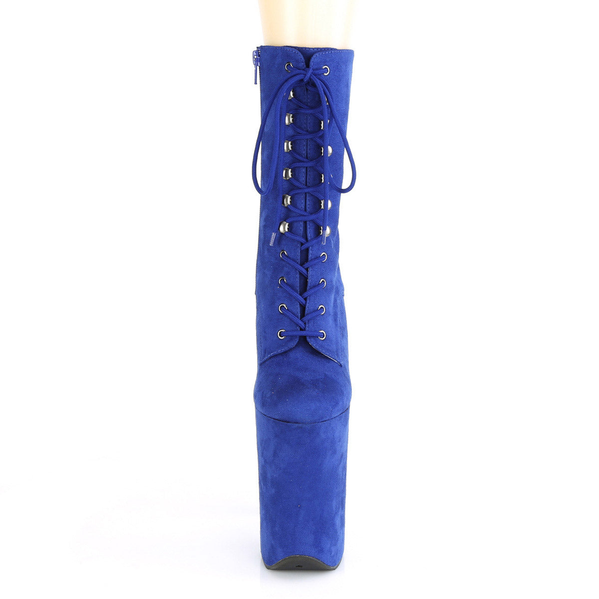 9" Heel, 5 1/4" Pf Lace-up Front Ankle Boot, Side Zip Pleaser  INFINITY/1020FS