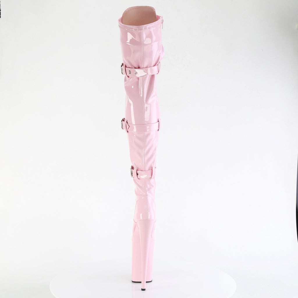 9" Heel, 5 1/4" Pf Buckled Lace Up Thigh Boot, Side Zip Pleaser Pleaser INFINITY/3028