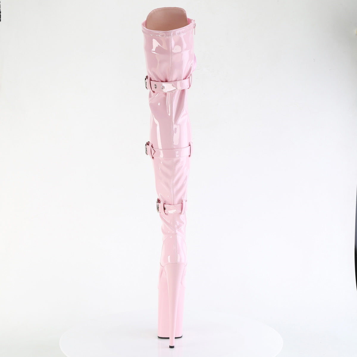 9" Heel, 5 1/4" Pf Buckled Lace Up Thigh Boot, Side Zip Pleaser Pleaser INFINITY/3028