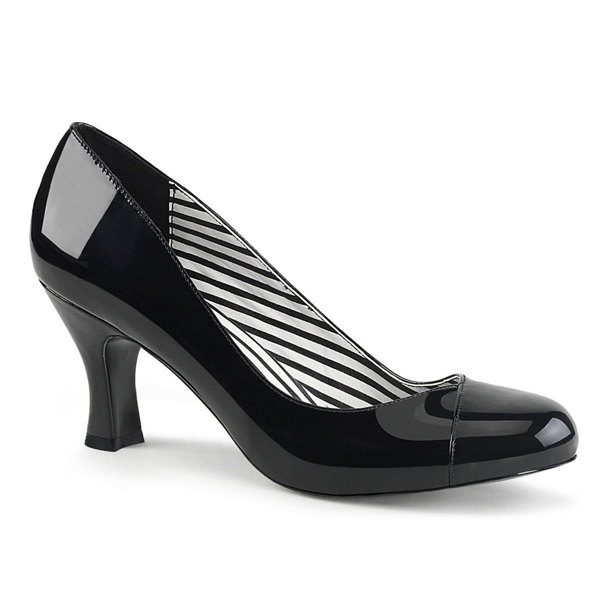 3" Heel Pump Blk Pat Pleaser Pink Label JENNA/01