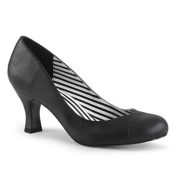 3" Heel Pump Blk Faux Leather Pleaser Pink Label JENNA/01