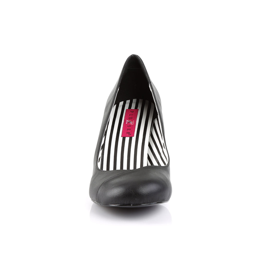 3" Heel Pump Blk Faux Leather Pleaser Pink Label JENNA/01