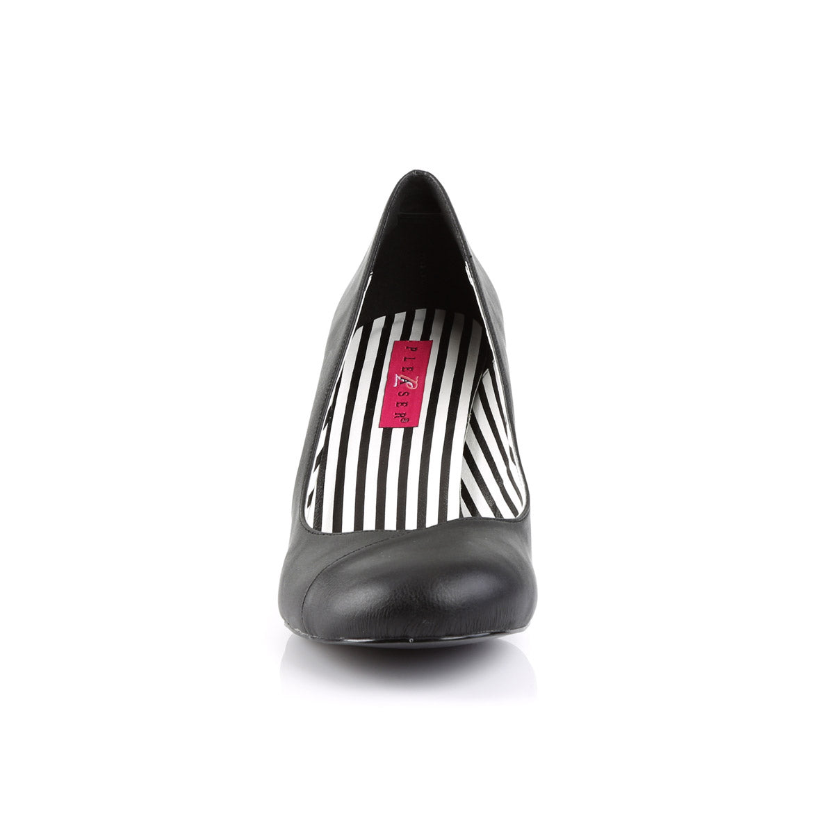 3" Heel Pump Blk Faux Leather Pleaser Pink Label JENNA/01