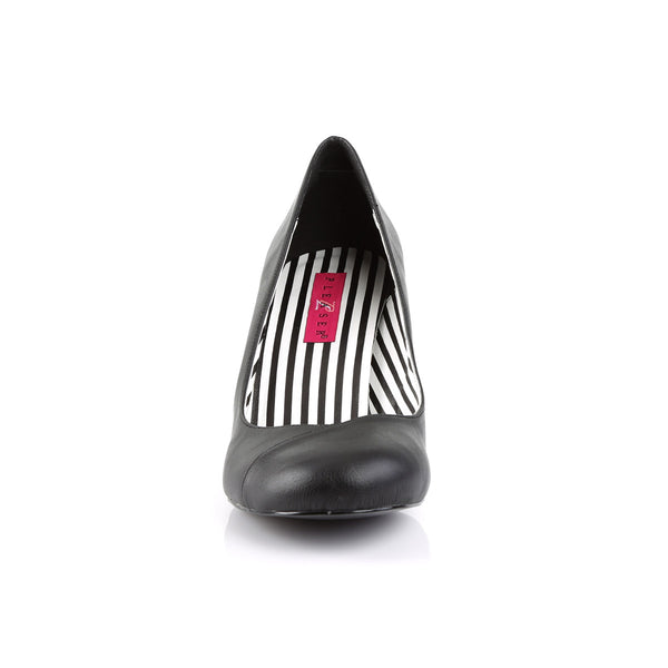 3" Heel Pump Blk Faux Leather Pleaser Pink Label JENNA/01