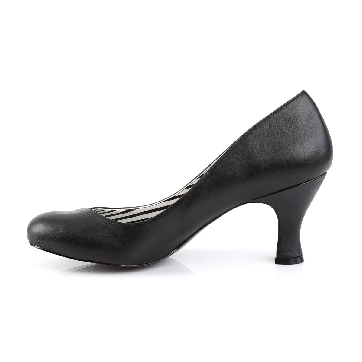 3" Heel Pump Blk Faux Leather Pleaser Pink Label JENNA/01