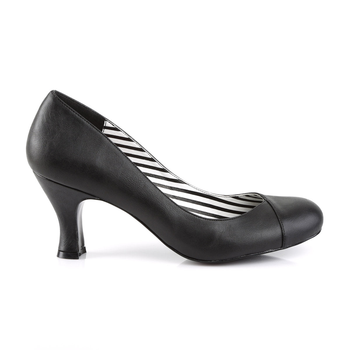 3" Heel Pump Blk Faux Leather Pleaser Pink Label JENNA/01