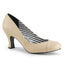 3" Heel Pump Cream Faux Leahter Pleaser Pink Label JENNA/01