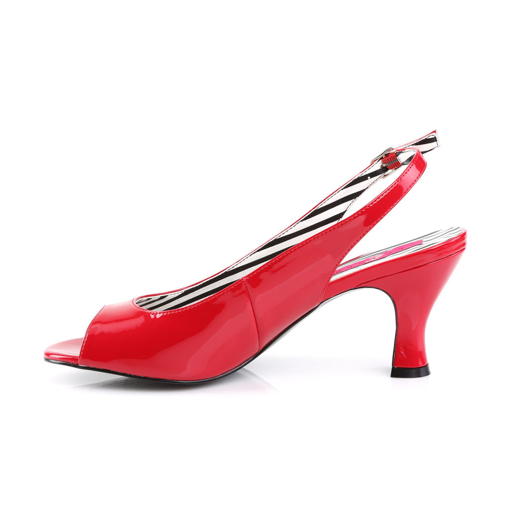 3" Heel Slingback Peep Toe Pump Red Pat Pleaser Pink Label JENNA/02