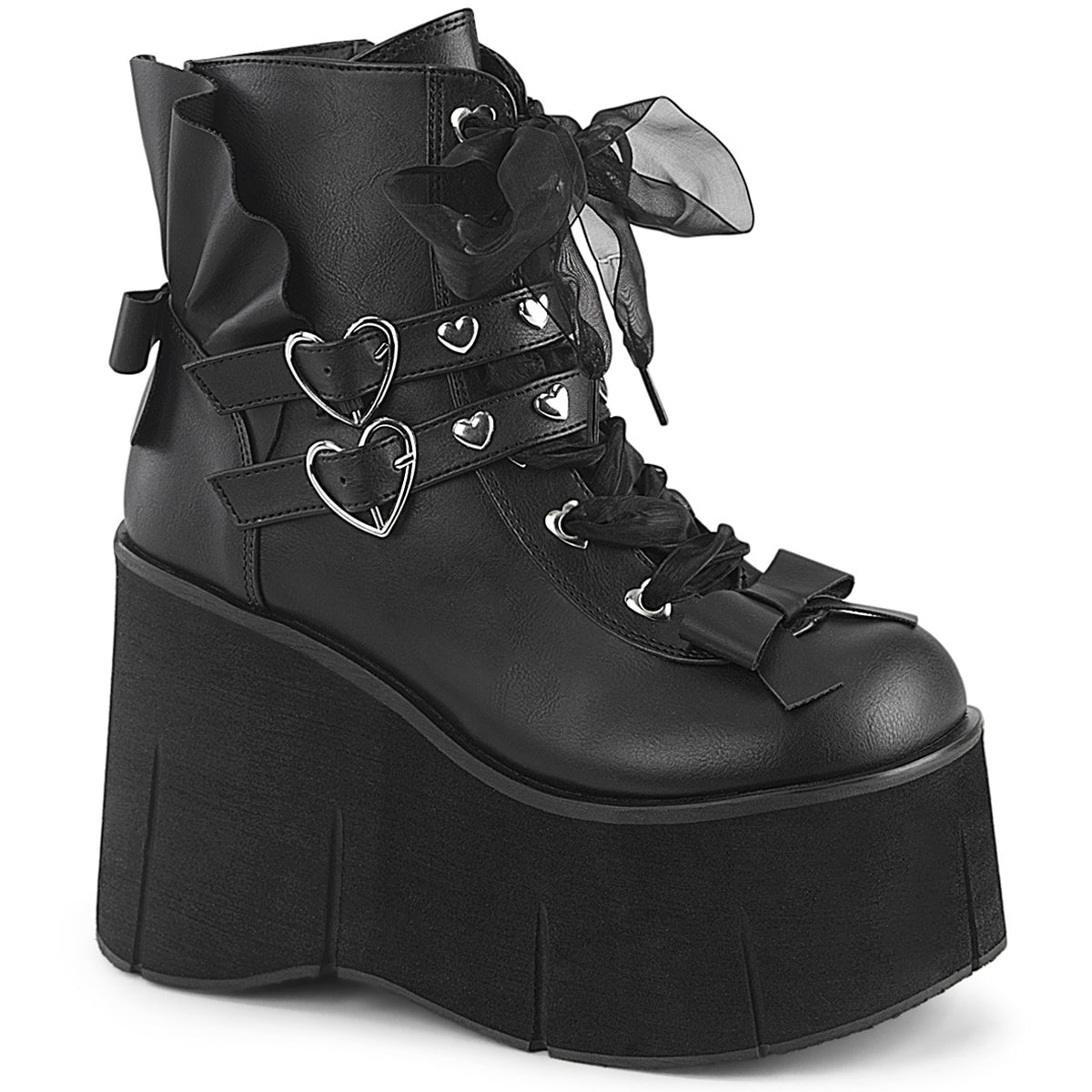 4 1/2" Platform Lace-Up Ankle Boot,Inside Metal Zip Pleaser Demonia KERA/55 Main image