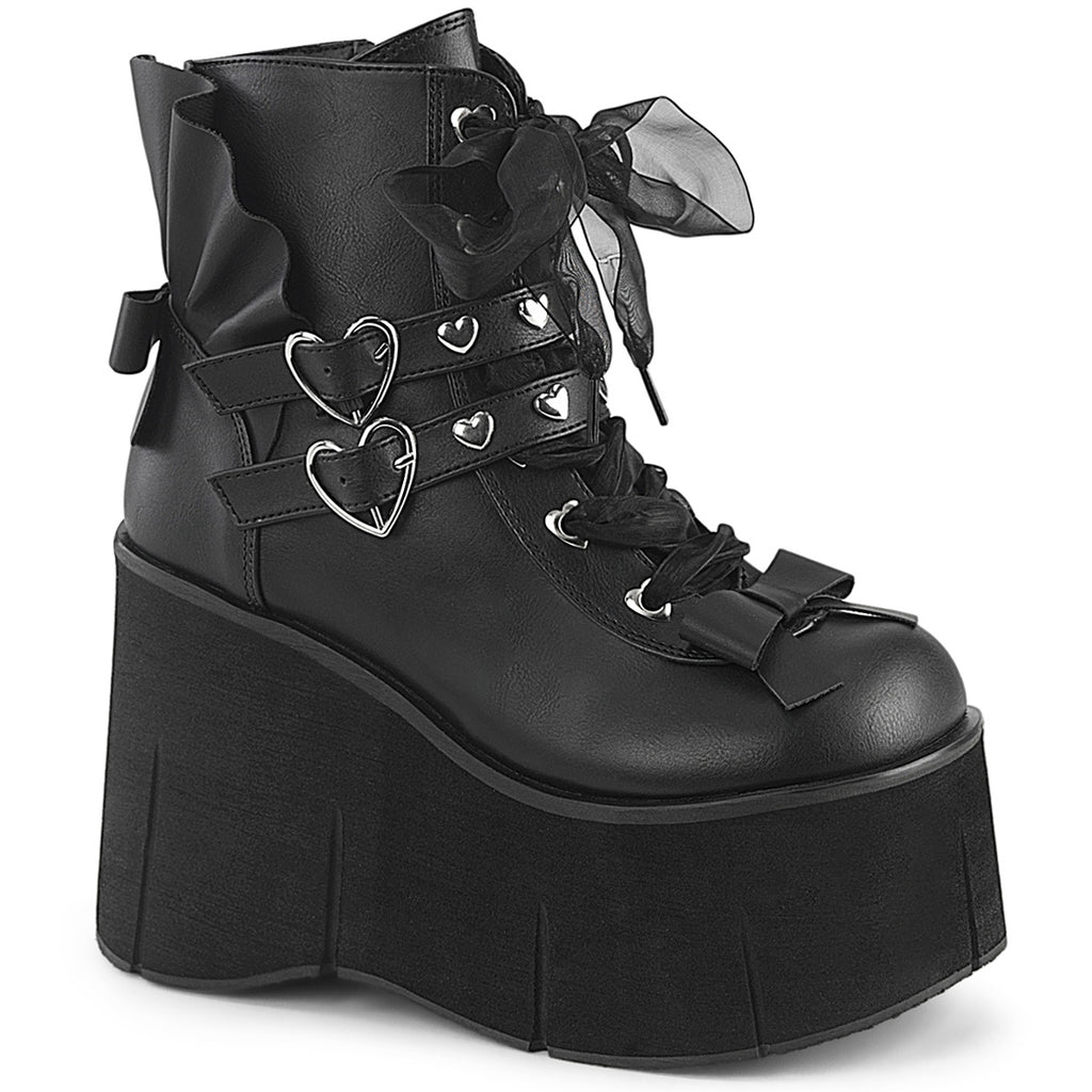 4 1/2" Platform Lace-Up Ankle Boot,Inside Metal Zip Pleaser Demonia KERA/55