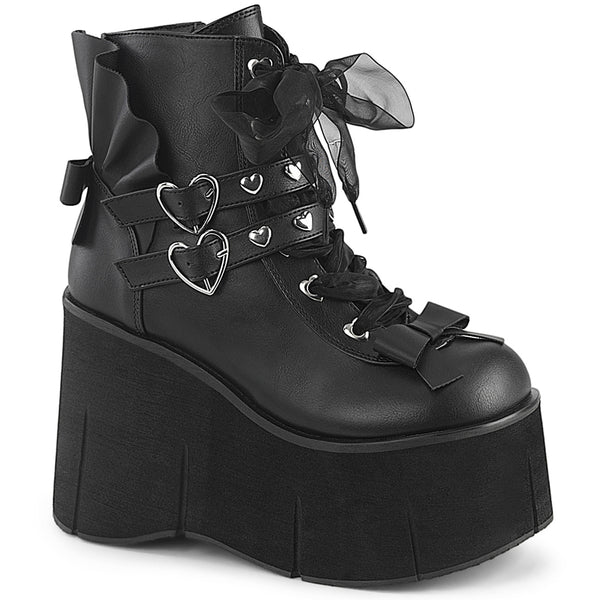 4 1/2" Platform Lace-Up Ankle Boot,Inside Metal Zip Pleaser Demonia KERA/55