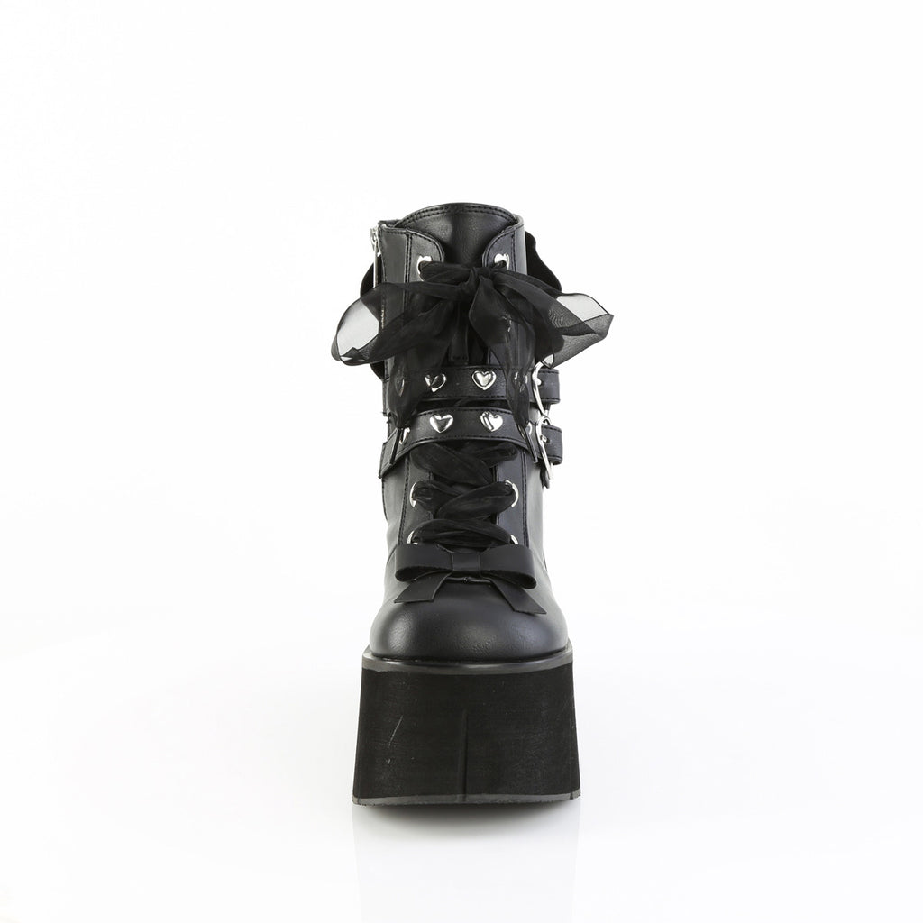 4 1/2" Platform Lace-Up Ankle Boot,Inside Metal Zip Pleaser Demonia KERA/55