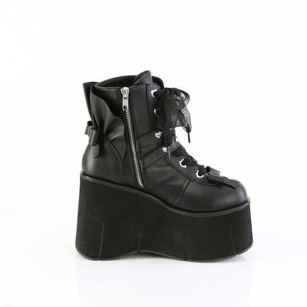 4 1/2" Platform Lace-Up Ankle Boot,Inside Metal Zip Pleaser Demonia KERA/55