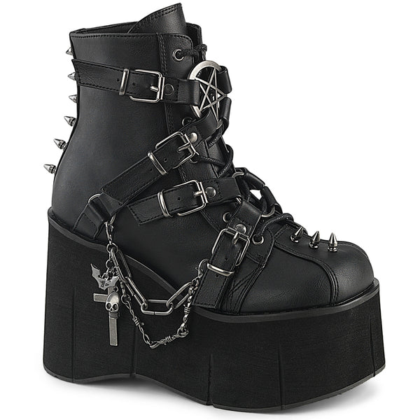 4 1/2" Platform Lace-Up Ankle Boot,Inside Metal Zip Pleaser Demonia KERA/68