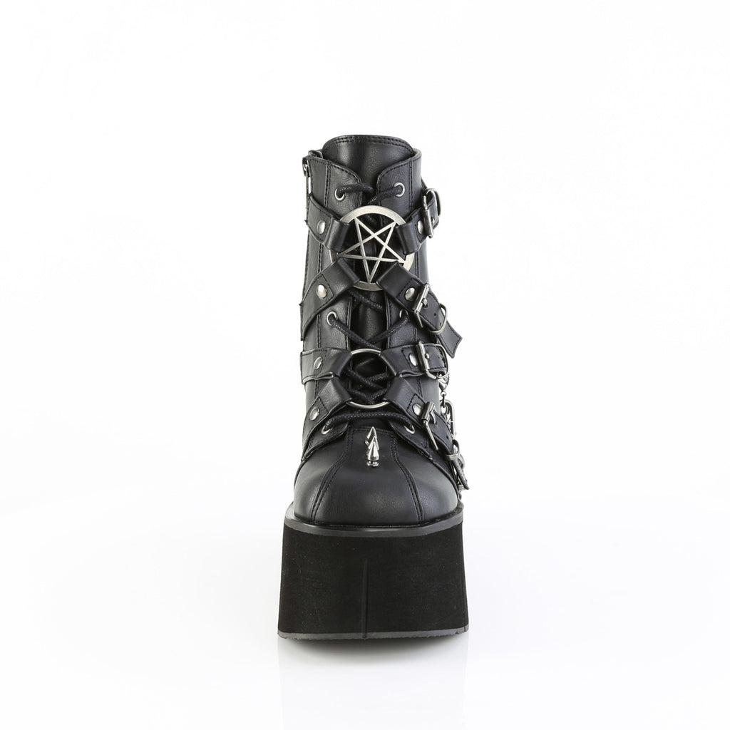 4 1/2" Platform Lace-Up Ankle Boot,Inside Metal Zip Pleaser Demonia KERA/68
