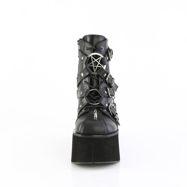 4 1/2" Platform Lace-Up Ankle Boot,Inside Metal Zip Pleaser Demonia KERA/68