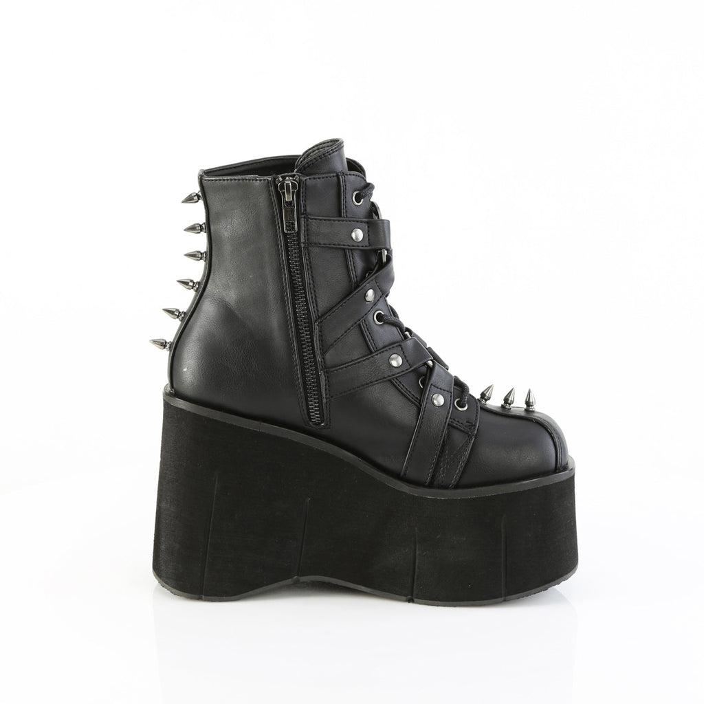 4 1/2" Platform Lace-Up Ankle Boot,Inside Metal Zip Pleaser Demonia KERA/68